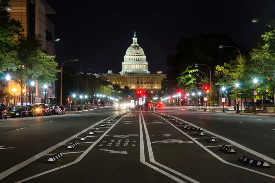 View of Capitol building on Pennsylvania Avenue